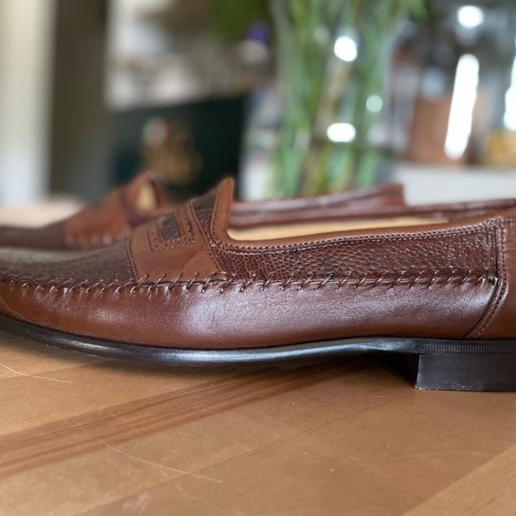 Brown Zelli Mens Italian Loafers Ostrich 10.5 main image 10